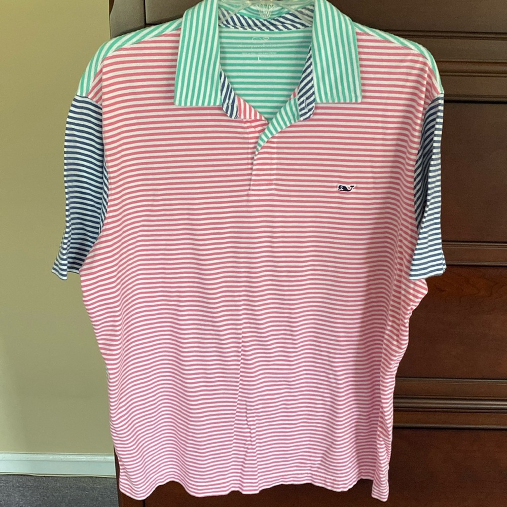 Vineyard Vines multi color striped polo